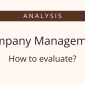 how to evaluate company management