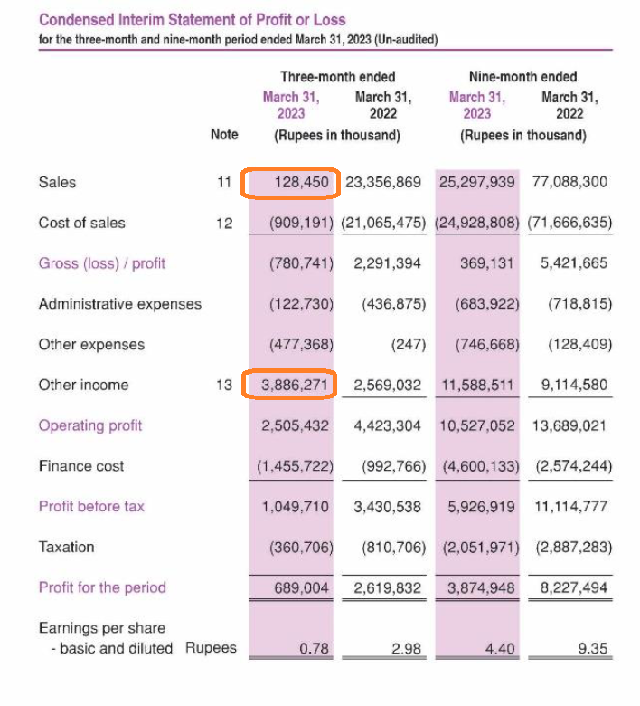 income statement kapco