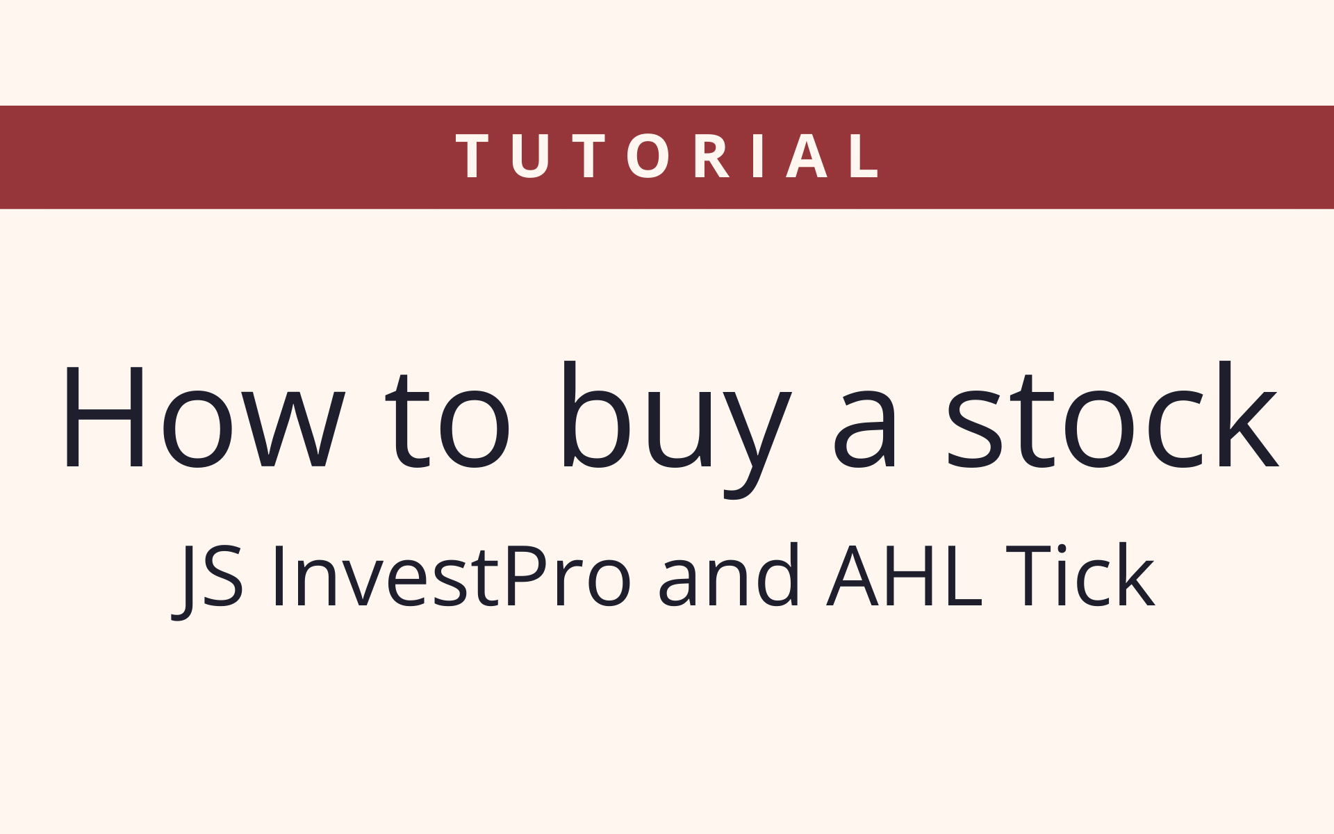 How to buy - Tutorials