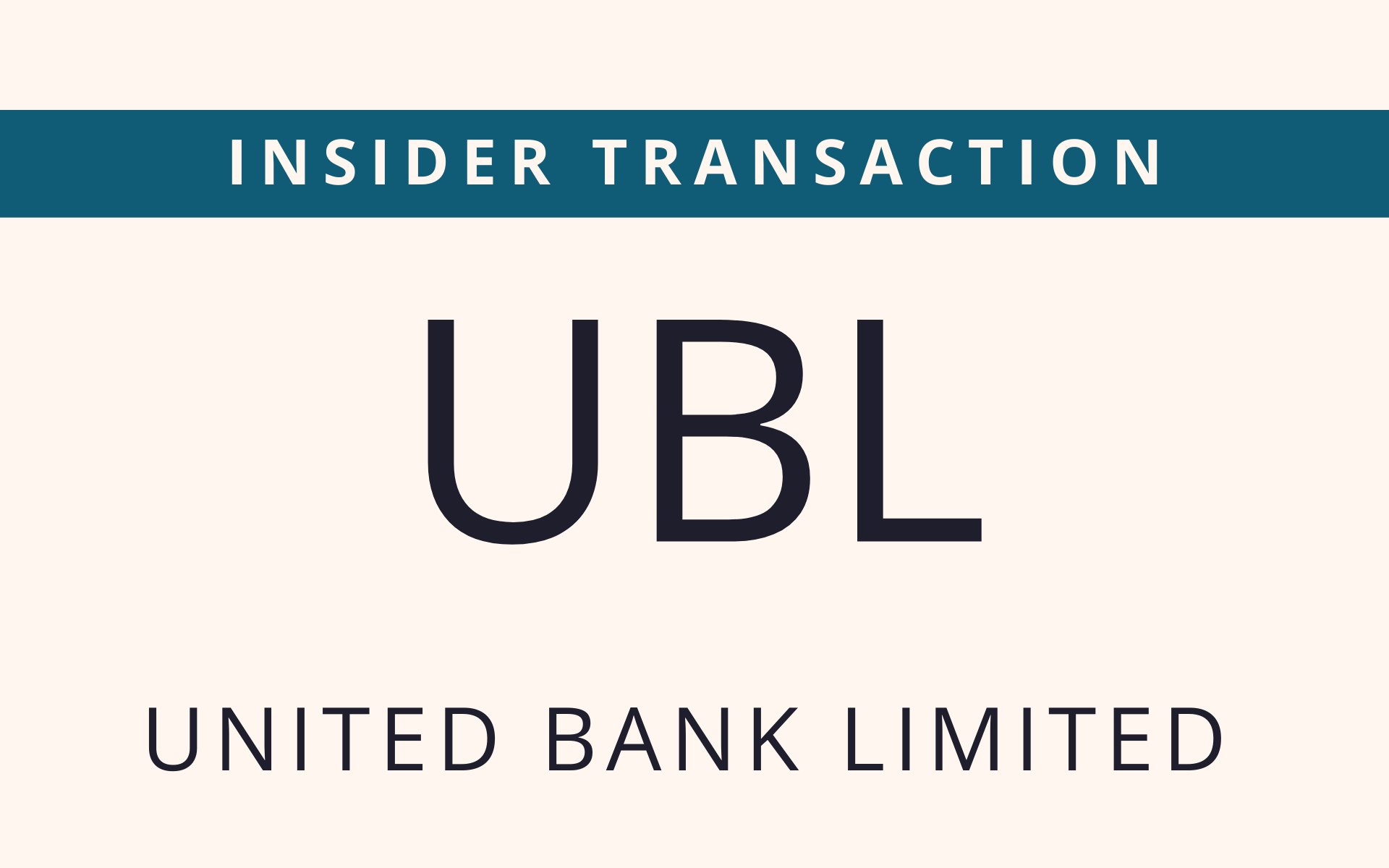 UBL - Insider Transaction
