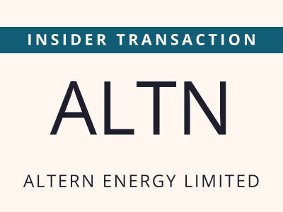 ALTN - Insider Transaction